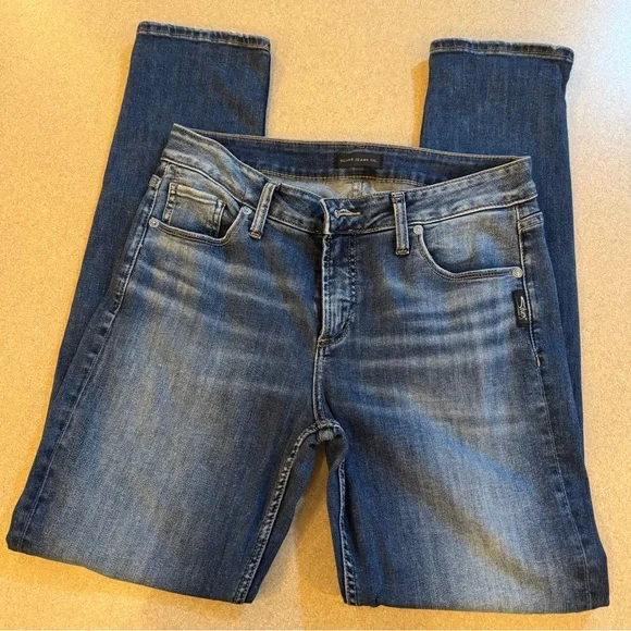 Silver Jeans Co. Dark Blue Denim Avery Slim W31/L31 like new - Picture 3 of 7